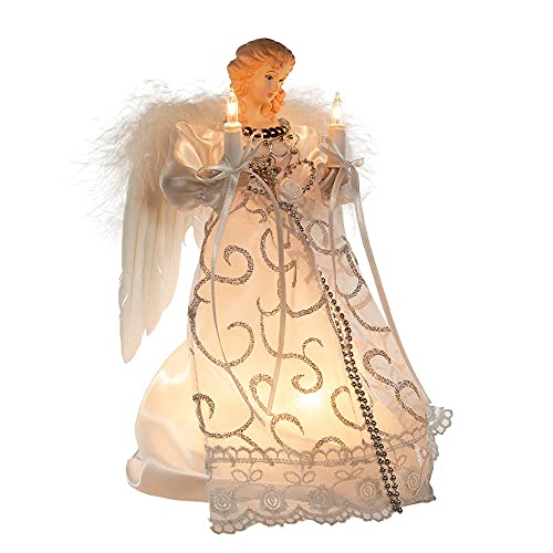 Kurt Adler UL 10-Light Angel Treetop, 8.5-Inch, White/Silver by Kurt S. Adler - Image 3