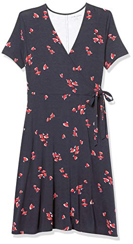 Image of Amazon Essentials Women's Short Sleeve Faux-Wrap V Neck Dress