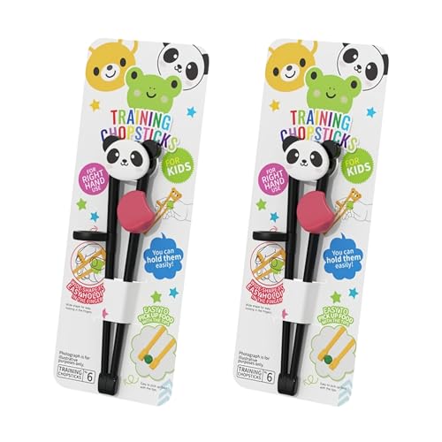 2 Pcs Black Panda Cartoon Animal Chopsticks Practice Helper, Children Practice Chopsticks Reusable Eating Training Tools, Cute Tableware Learn Tools, Kitchen Utensils and Gadgets