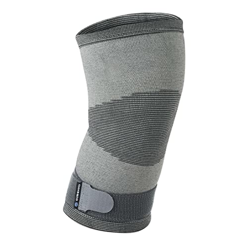Rehband Knitted Knee Sleeve for sports & daily life, knee compression sleeve stabilizes muscles and improves blood circulation, Colour:Grey, Size:Medium