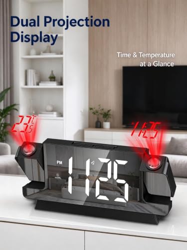 ChayWillow Dual Projection LED Alarm Clock with Temperature Display - image 2