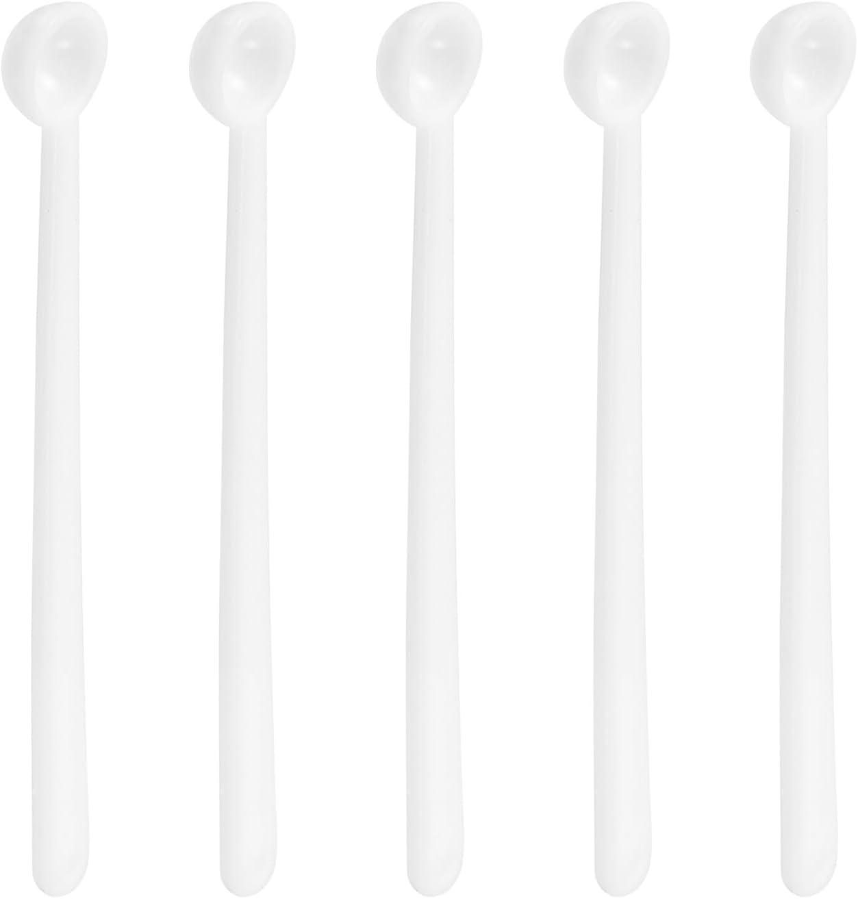 5Pcs Teaspoon Micro Scoops 150 Milligram Mini Powder Scoops Mini Measuring Spoons for Measuring Cosmetics Powders Coffee, White