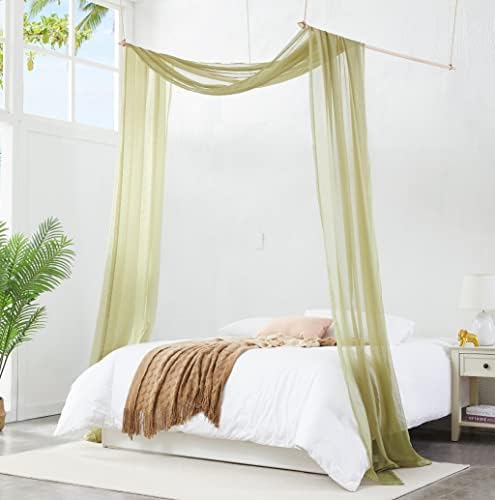 Warm Home Designs Sage Green Bed Canopy Curtains in 55 x 216 Inch Size. Our Queen Canopy Bed Curtains Work Great as Kids Canopy, Bed Scarf, Bed Curtain or to Enhance Bed Decor. BC Sage 216"