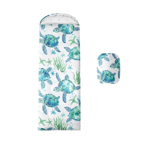 Bolsa de dormir Feelyou para niños y adultos 3 estaciones color verde rectangular