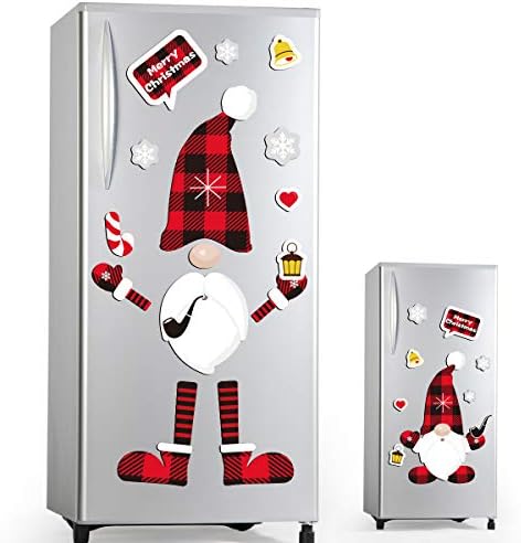 D-FantiX Christmas Gnomes Magnet Set, 21 Pcs Refrigerator Fridge Magnets Strong Swedish Tomte Gnome Holiday Scandinavian Magnetic Christmas Decorations for Metal Door, Cabinets