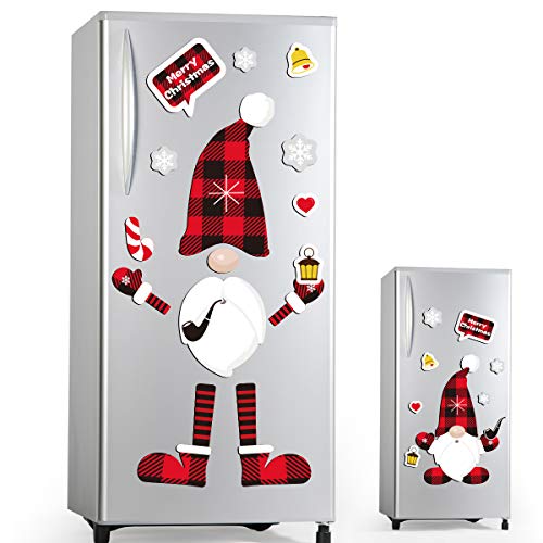 D-Fantix Christmas Gnomes Magnet Set, 21 Pcs Refrigerator Fridge Magnets Strong Swedish Tomte Gnome Holiday Scandinavian Magnetic Christmas Decorations For Metal Door, Cabinets #TOP30