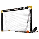 Franklin Sports NHL Anaheim Ducks NHL Team Mini Hockey Set - Kids Indoor Knee Hockey Goal, Ball+2 Mini Stick Combo Ages 3+