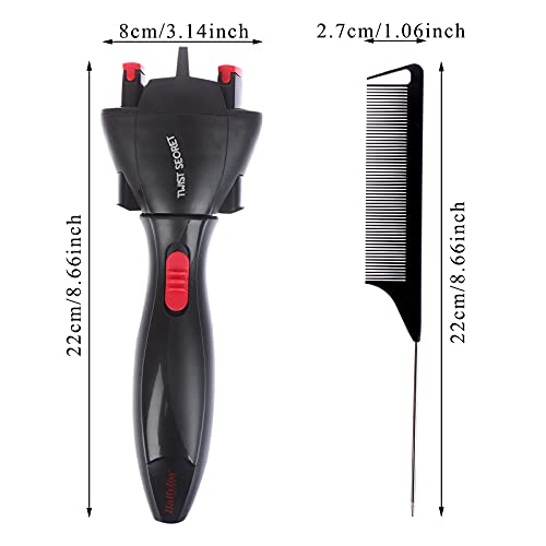 JETTINGBUY Automatic Hair Braider with 3 Pieces Rat Tail Combs Hair Braiding Tool Machine Smart Twist Hair Styling Tools for Women and Girls - Thumbnail 2
