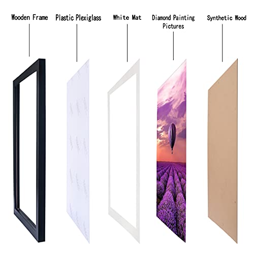 Mxtallup 2 Pack 16 X 20 Diamond Painting Picture Frames 40X50Cm Diamond Art Frame , Display Pictures14X18 Inch/ 35X45 Cm With Mat Or 16X20 Inch/40X50 Cm Without Mat, Wall Diamond Embroidery Photo Frame Solid Wood Black (Tk005S) #TOP5