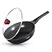 Wok antiaderente con coperchio di vetro | Alluminio fuso | 30cm/ 11.81 pollici di diametro | PFOA Free Nero