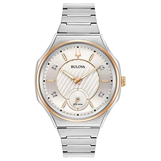 Bulova Reloj Analógico para Mujeres. de Cuarzo con Correa en Acero Inoxidable 98P182