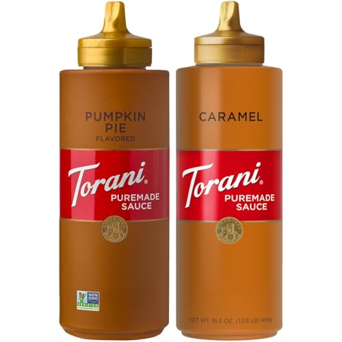 Torani Puremade Caramel & Pumpkin Pie Sauce Variety 2-Pack for