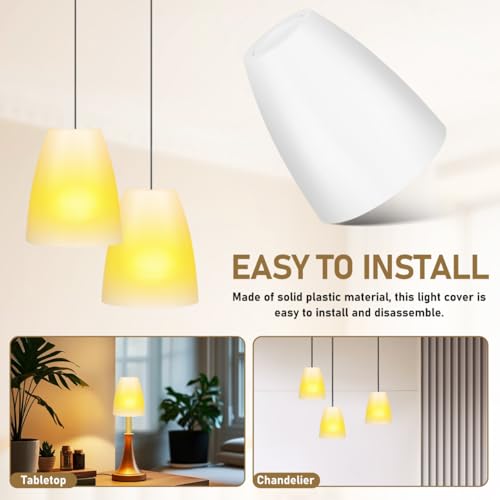 Image of Yardwe 2 Pack Flat Lamp Shade Replacement Plastic Lamp Shades with 42Mm Opening Small Shade for Ceiling Wall Light Indoor Light Cover 4.52 X 3.93 X 3.93 in