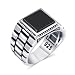 chimoda Mens Solitaire Silver Rings 925 Sterling Men's Jewelry with Black Onyx Stone (9)