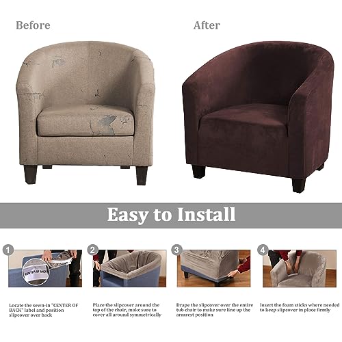 EURHOWING Velvet Tub Chair Slipcover - Image 3
