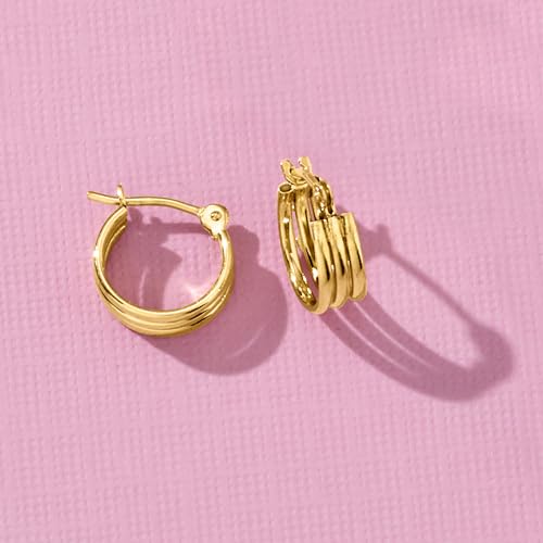 Pure Collection by Ross-Simons 14kt Yellow Gold 3-Row Huggie Hoop Earrings2