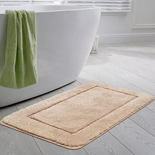 SOANNY Grey Bathroom Mat, Large Fluffy Soft Microfiber Bath Mats with Non Slip Absorbent Backing, Thickened Luxurious Bathtub Shower Runner Rugs Bedside Rug Area Carpet Machine Washable, 60 X 150 CM