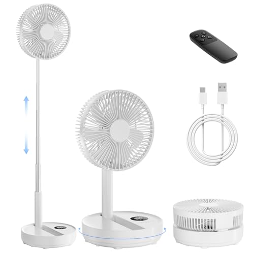 Edvision 8' Portable Oscillating Standing Fan, 8000mAh Rechargeable Pedestal Fan with Remote,...