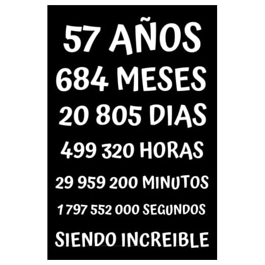 57 AÑOS SIENDO INCREIBLE: REGALO PARA HOMBRE Y MUJER DE 57 AÑOS DE CUMPLEAÑOS ORIGINAL Y DIVERTIDO , CUADERNO DE APUNTES O AGENDA, DIARIO, LEBRETA DE NOTAS ....