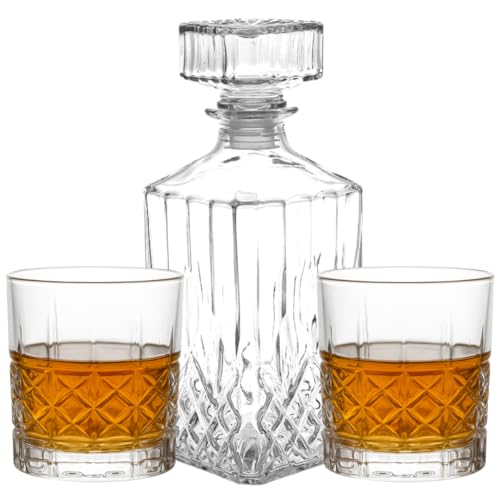 Kit Licoreira Garrafa De Vidro Para Whisky + Copos De Whisky Mini Bar Em Casa Decoração Uisque Whiskey Frasco