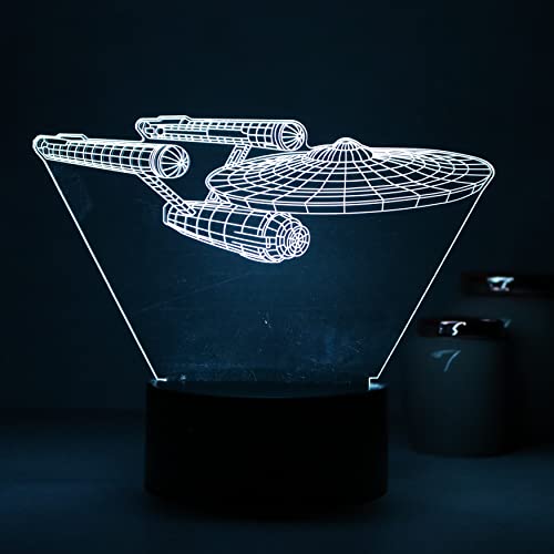 Luminária LED 3D decorativa , USS Enterprise, STAR TREK