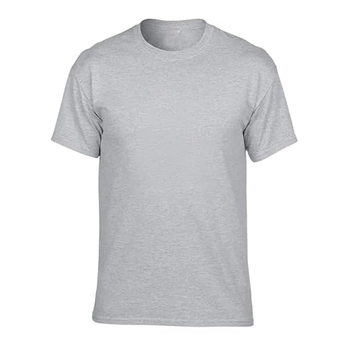 Image of BODYWEAR LTD Unisex Casual Short Sleeve T-Shirt – Round Neck, Soft Cotton-Polyester Blend, Plain Design, Pull-On Comfort Tee for Everyday Use and Layering(15% Grey,XL)