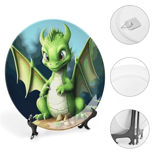 Plato decorativo de porcelana Bone China Dragon 7 pulgadas miniatura 4
