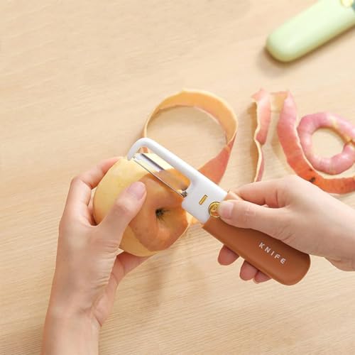 Image of Pocket Multi-Functional 2 in-1 Stainless Steel Kitchen Knife Vegetable Peeler Multi-Functional Fruit & Veggie Shredder Slicer and Grater for Potatoes, Carrots, Cucumbers (Assorted Color)