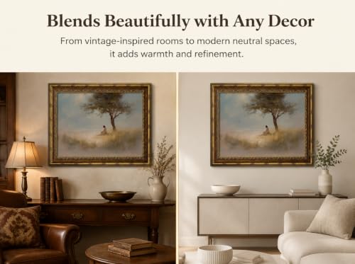 DNEJZKI Vintage Gold Framed Wall Art Jesus Christian Canvas Print Wall Decor Moment of Christ Sitting Under Tree by Sea Painting Picture Decor Religious Home Decor for Living Room Bedroom by DNEJZKI - Used condition - Image 8