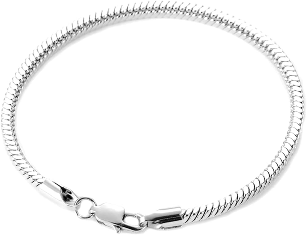 Jude Jewelers Stainless Steel Snake Chain Style Bangle Bracelet