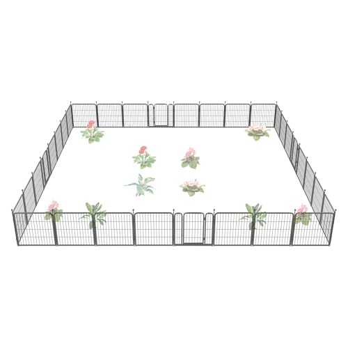 FXW Garden Fence with 32 panels, metal yard barrier