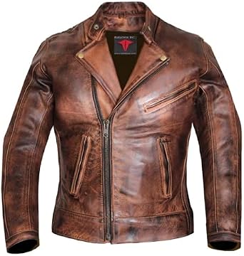Motorcycle Women Leather Brown Jacket with CE Armor Pads