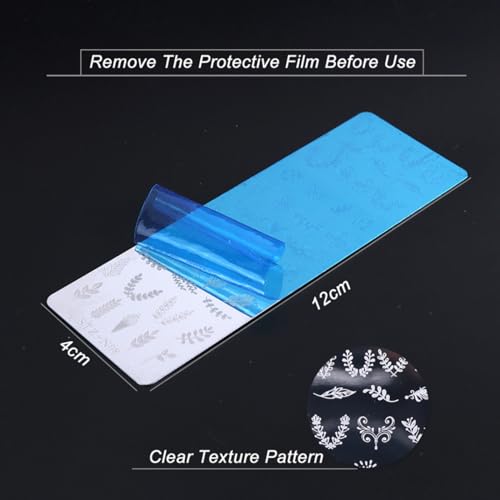 Kit de 6 folhas de carimbos de unhas de coração rosa para Dia dos Namorados com 1 carimbo de silicon