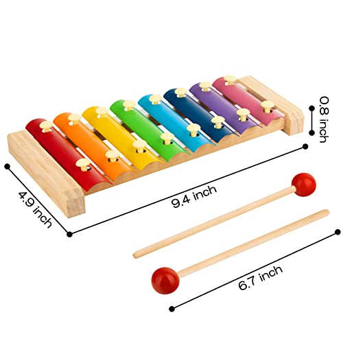 Slade Xylophone For Toddlers 1-3 Kids Musical Instruments For Toddlers 1-3 Baby Kids Wooden Toy Toddler Xylophone For Babies 6 Months And Up Wooden Kid's Preschool Musical Instruments #TOP1