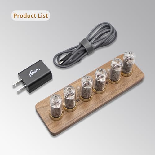 Reloj de tubo Nixie IN-14 decoracion escritorio madera maciza timbre voz ajuste brillo automatico 8