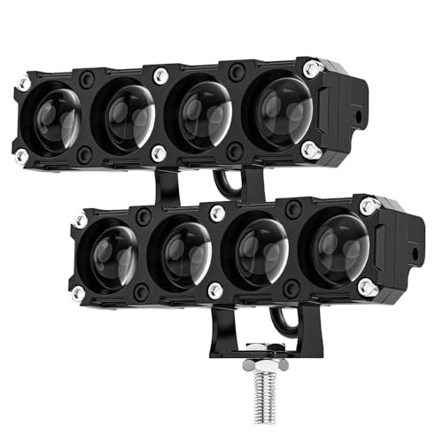 Daconovo 2PCS de luz para motocicleta refletores LED de cor dupla farol alto/baixo farol off-road pa