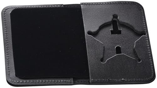 Perfect Fit Shield Wallets Milwaukee County Sheriff badge and ID Case Hidden Badge Bi-Fold Style Wallet (Cutout PF-768) Black Leather