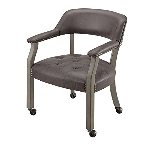 Solid Wood Boss Caption's Chairs, Dinning Chairs With Wheels And Arms,Office Desk Chairs, Classic Swivel Accent Chairs With Upholstered,31.5¡±H For Living Room Dinning Home Office Retro Sy1318Dk #TOP17