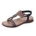 GMGM Sandales de plage pour femme Sandales plates légères Roman Chaussures Fille Élastique Strap Sandales de plage plates à bout ouvert Casual Pantoufles Élégantes Fleurs Dentelle Chaussures d'été
