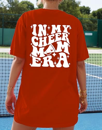 Oversized Baseball Mom Shirt for Women Funny Cheer Mama Tshirts Casual Game Day Graphic Tee Tops3