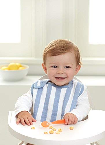 aden + anais Snap Bib, 100% Cotton Muslin, Soft Absorbent 3 Layers, Adjustable, 9” X 13”, 3 Pack, Rock Star, Blue Stars4