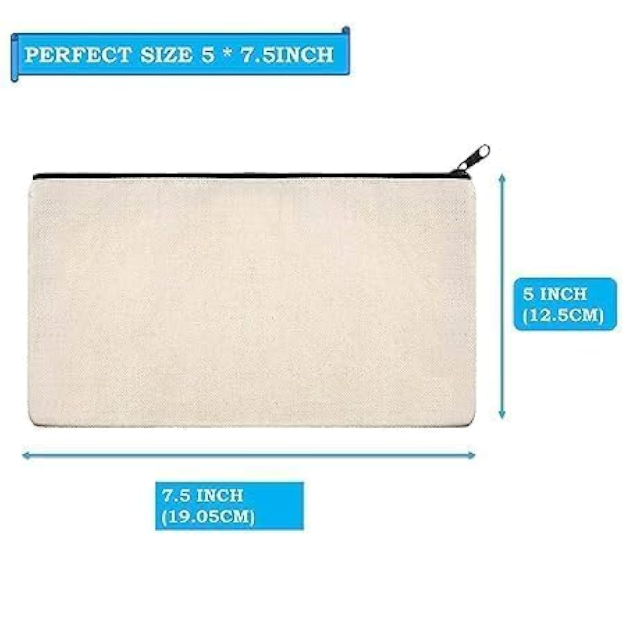 Canvas Zipper Pouch, Multi-Purpose DIY Craft Bag