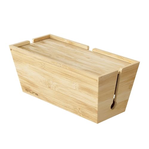 Grande boîte de rangement pour câbles en bambou de style épuré