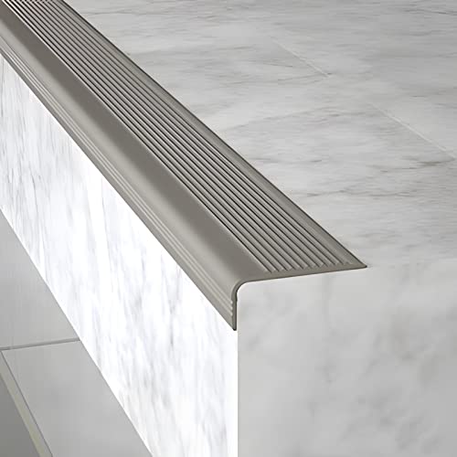 Perfil de nariz de escalera de PVC antideslizante, tira de goma adhesiva resistente a la intemperie para uso en interiores y exteriores, mejora la seguridad y la comodidad en escaleras, solución
