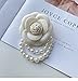 Fashion Jewelry Designer Camellia Faux Pearl White Flower Peony Rose Statement Large Blouse Brooch Pin for Women
