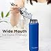 ThermoProof Double-Walled Vacuum Insulated Stainless Steel Water Bottle - Wide Mouth with Chug & Spout Lids, Dishwasher Safe, Reusable, Leakproof, Hot & Cold for Men, Women & Kids - 22 oz, Blue