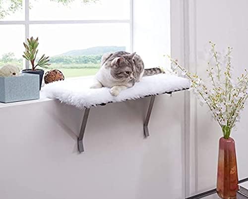 Nilemall Nile Cat Window Perch, Kitty Sill Cat Window Seat, Hanging Bed and Hammock for Indoor Cats, Cat Wall Climbing Shelves Gray 1…