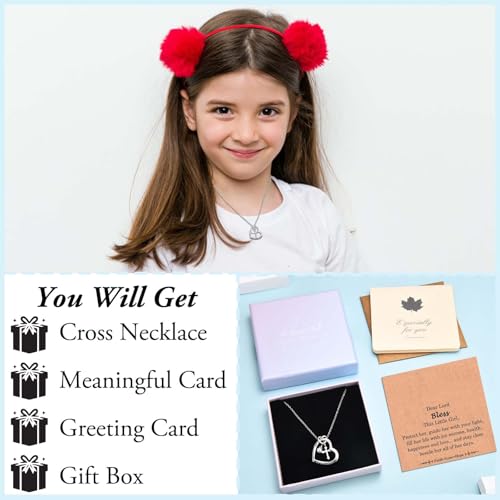 I Am a Child of God Cross Necklace Gifts for Girls Baptism First Communion Confirmation Easter Basket Stuffers Trendy Stuff Birthday Christmas Valentines Jewelry Gifts for Little Girls Teens4
