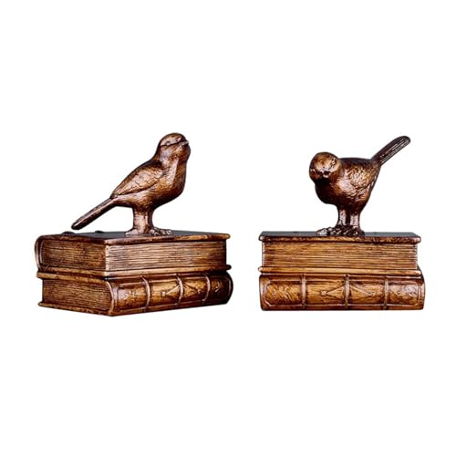 Sujetalibros de pájaros anticaída para estantes inestables de libros pesados 2