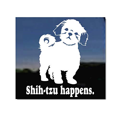 Shih Tzu Happens Dog Auto Vinyl Window Decal Sticker #TOP30